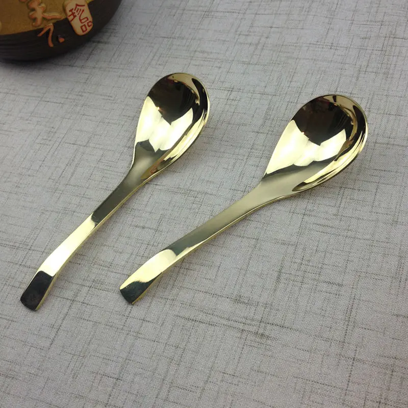 Медная ложка для супа латунная обеденная классические экологичные столовые