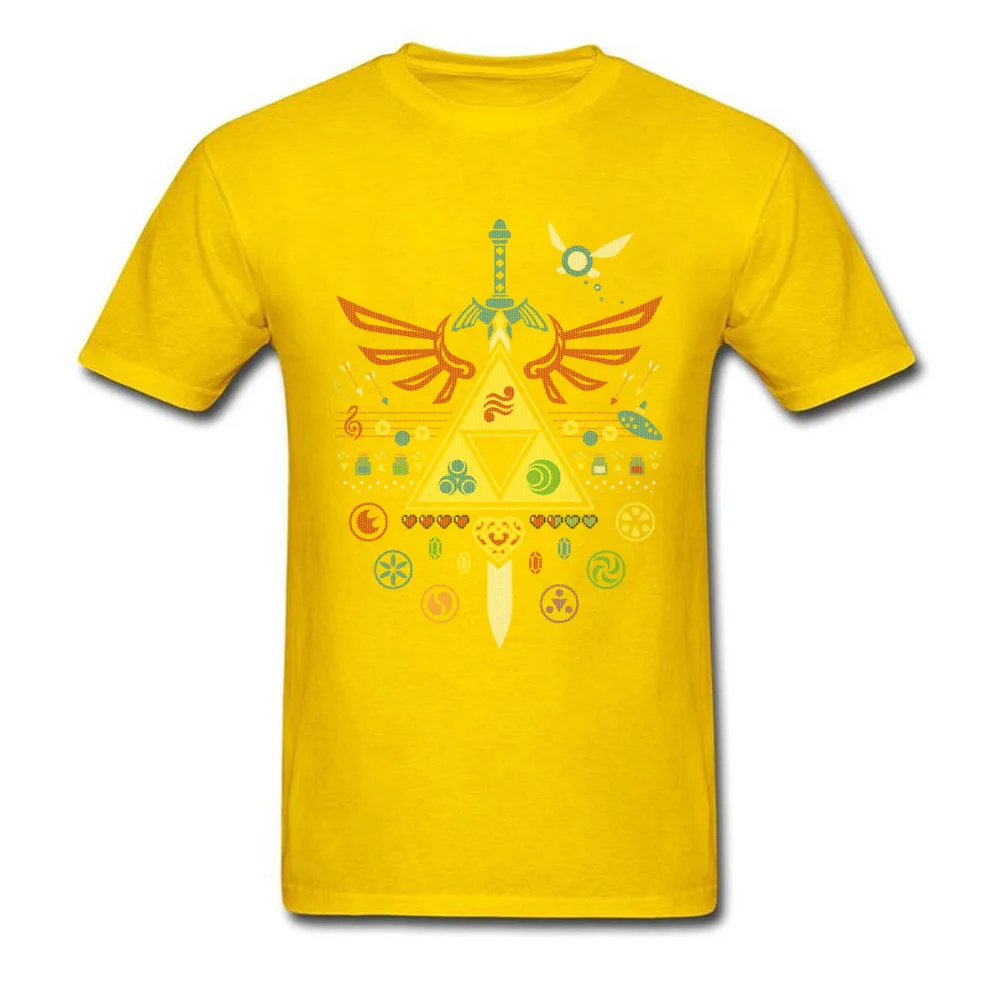 Song Of Christmas Time футболка для мужчин Legend Of Zelda футболка Hyrule Warrior топы Одежда для геймеров крутая черная футболка - Цвет: Цвет: желтый