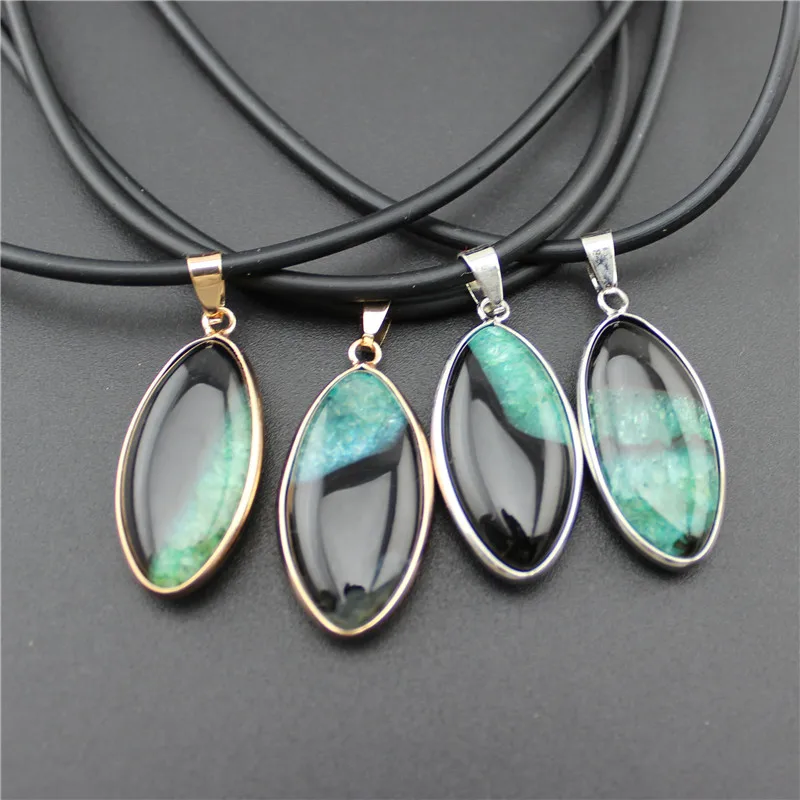 New Design Alloy Plated Agates Necklaces for Women Choker Water Drop Natural Stone Pendants Statement Necklace Men Jewelry | Украшения и
