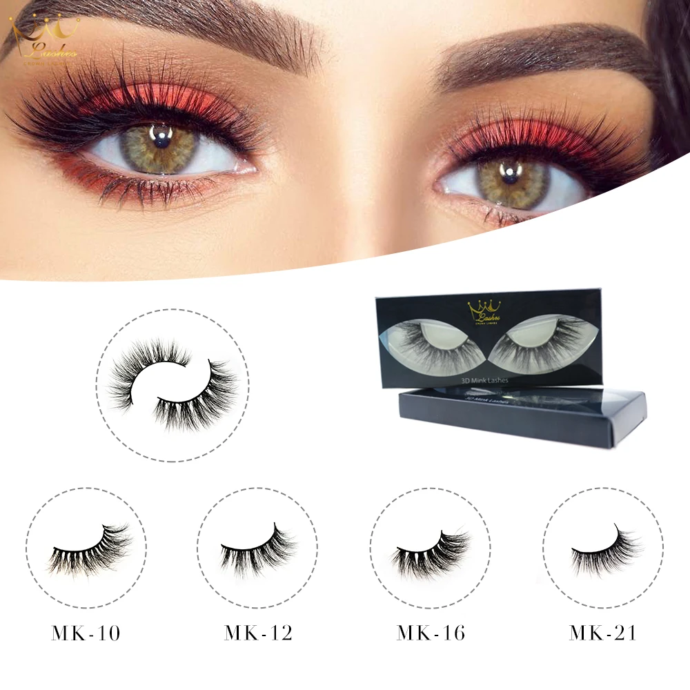 Ресницы Crown Lashes 3d норковые ресницы натуральные накладные Индивидуальные оптовая