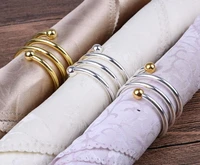 spring gold double beads dining buckle in the european napkin ring hotel home table small jewelry buckle