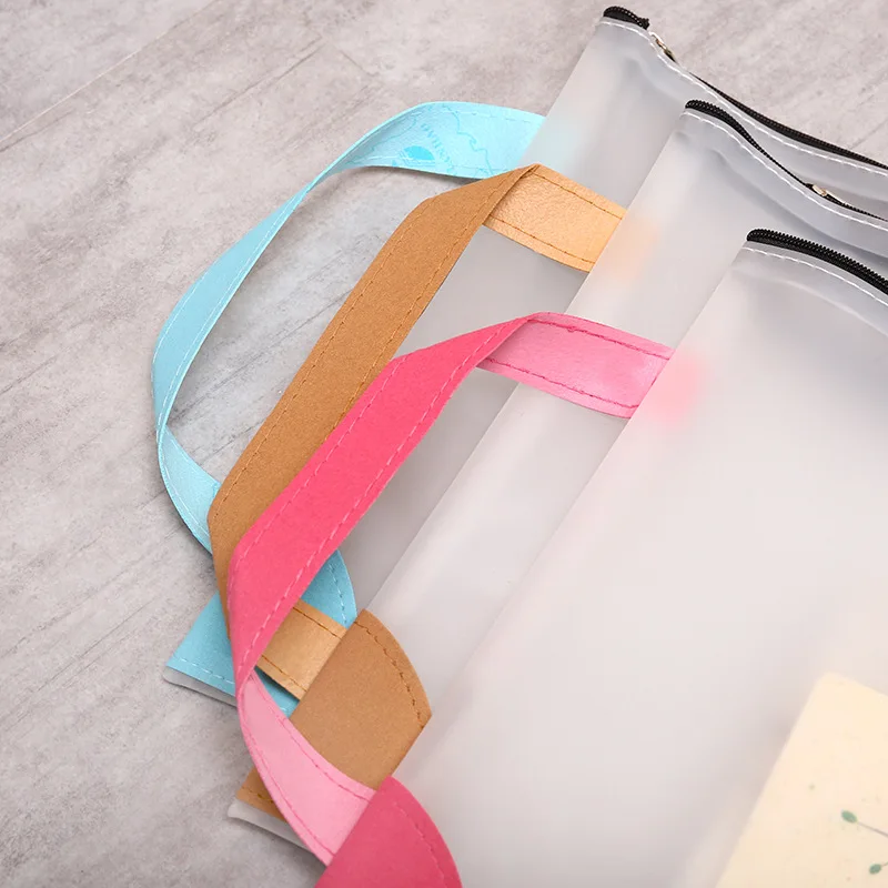 

1201 portable a4 transparent zipper file bag student file storage data pack stationery Filing Products