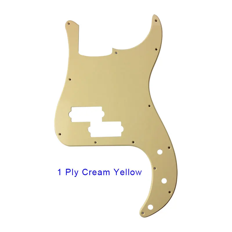 Пользовательские гитарные части, качественная электрическая гитара Pickguard-для США/Мехико Fd стандарт P бас Гитара Pickguard царапина пластина - Цвет: 1Ply Cream Yellow