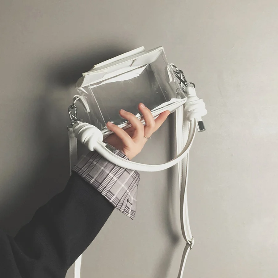 Прозрачная ПВХ коробка желе Дизайн PU кожаная сумка кошелек женская прозрачная