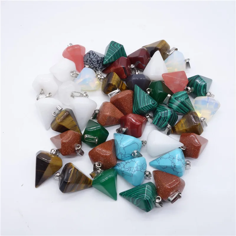 Природный драгоценный камень кристалл граненый Wicca амулеты Пирамида целительная