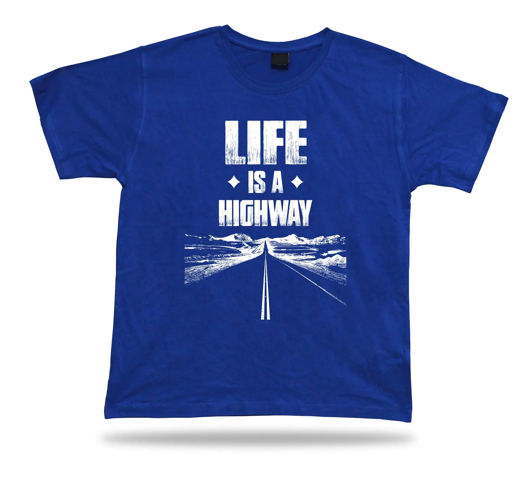 Мужская футболка с надписью LIFE IS A HIGHWAY road ride Классическая Повседневная