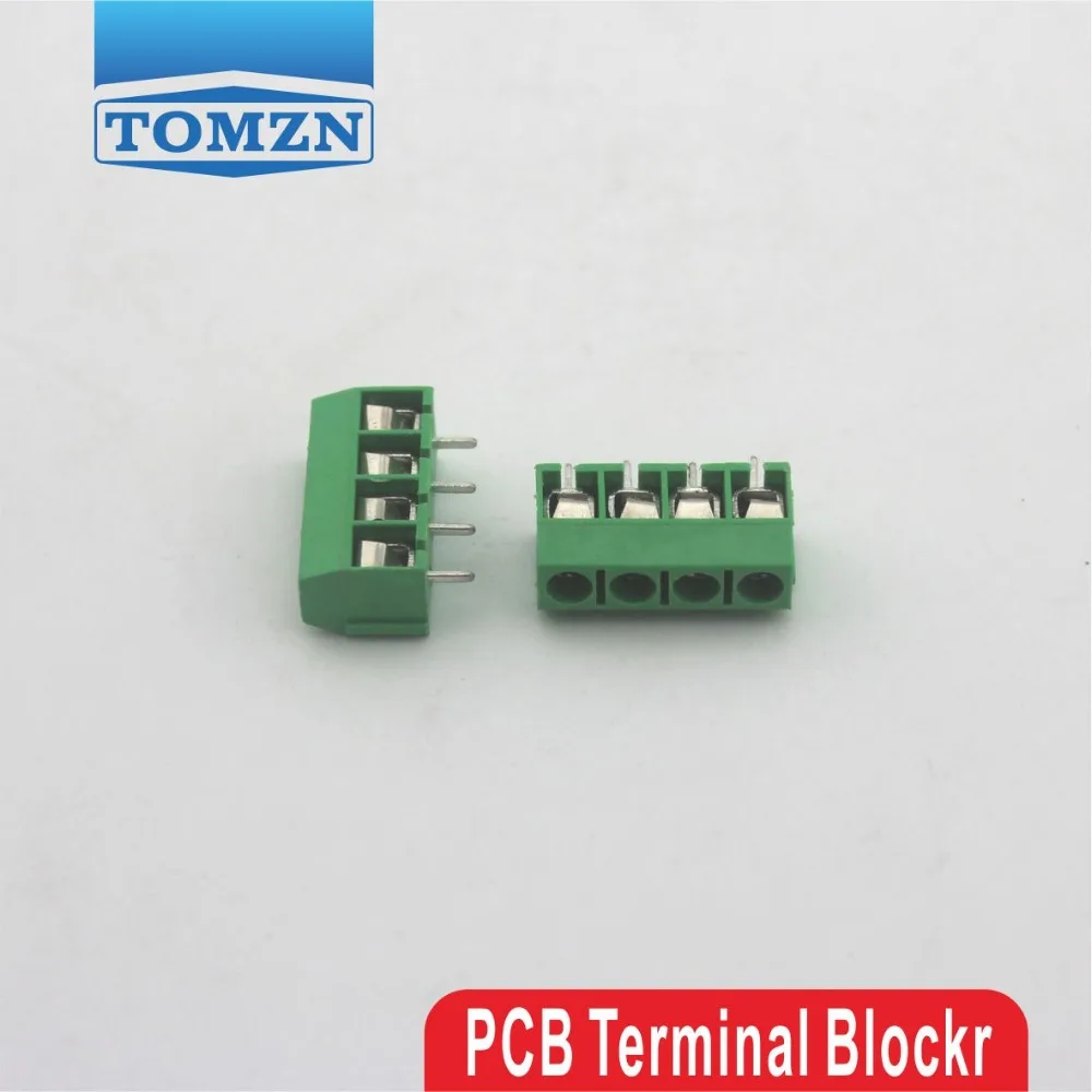 

500 pcs 4 Pin Screw Green PCB Terminal Block Connector 5mm Pitch