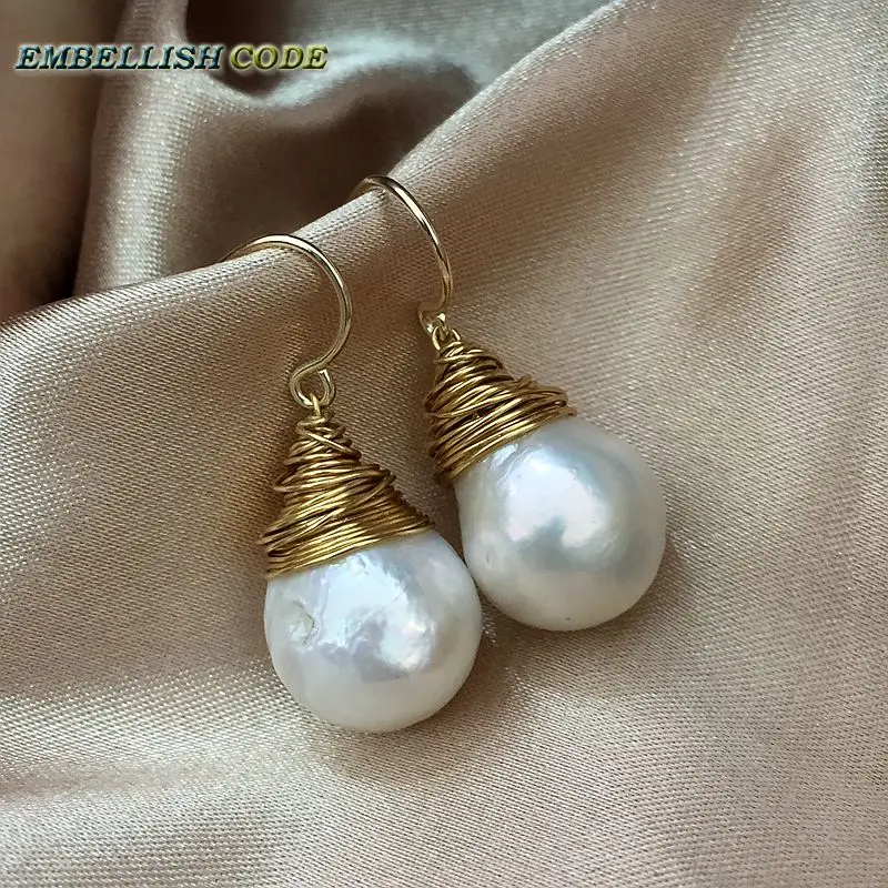 Серьги Подвески ручной работы с золотым покрытием в стиле барокко|drop earrings|shaped