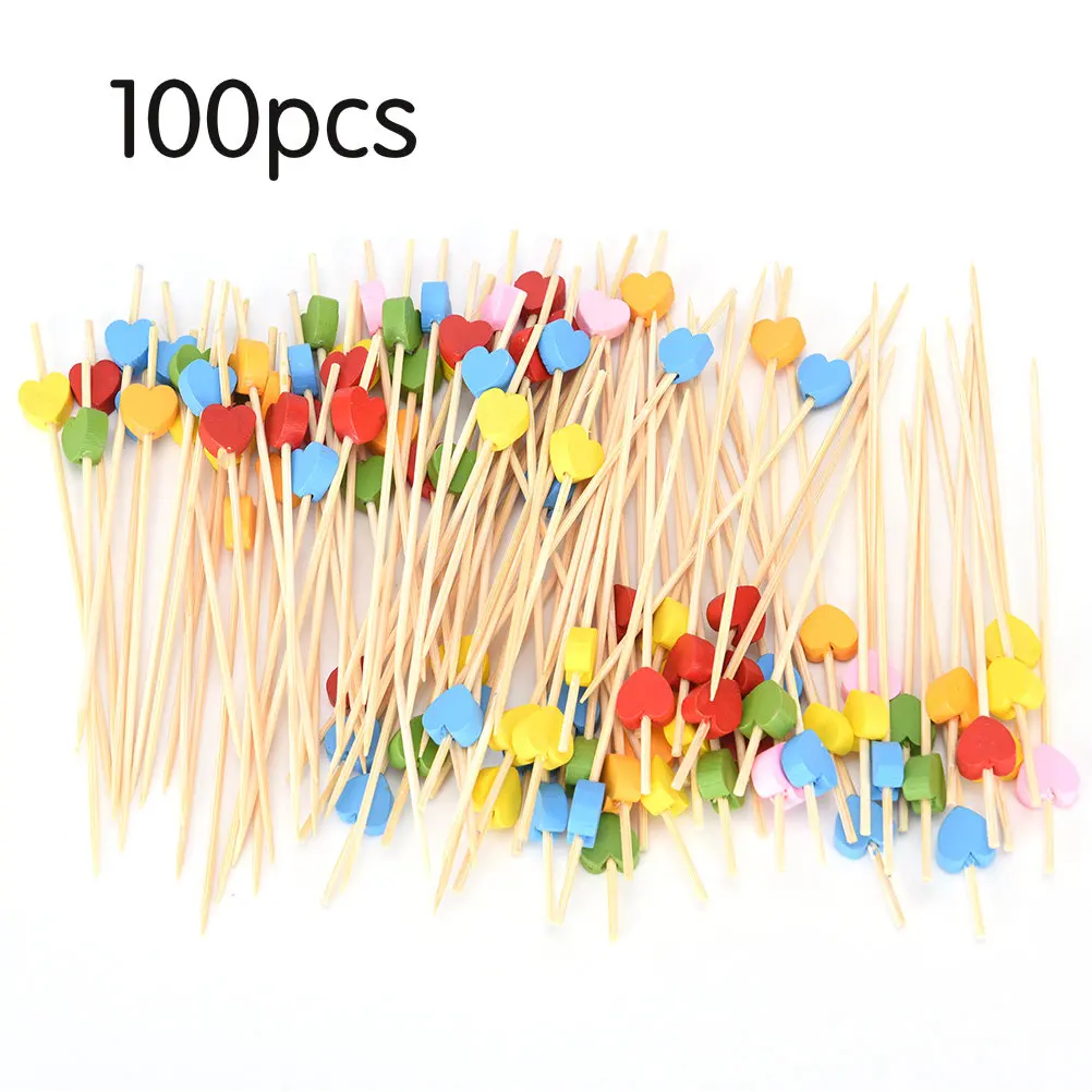 100pcs MC 6-100 шт животных фермы фрукты вилка мини мультфильм Дети закуски, торт десерты еда палочки для фруктов зуб выбрать бенто ланчи вечерние Декор - Цвет: 100pcs MC