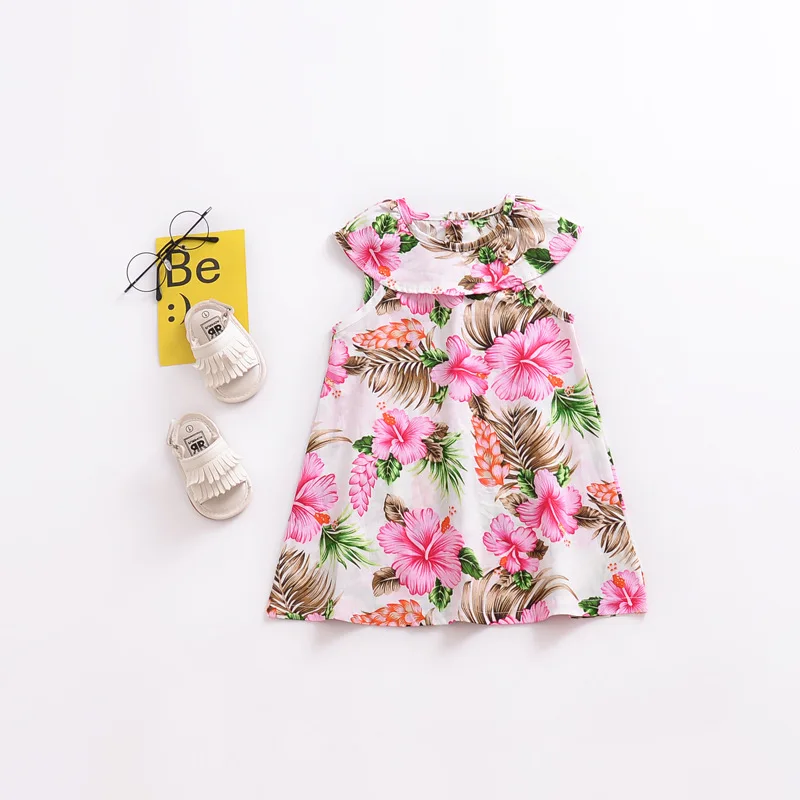 Детские летние пляжные богемные платья модные цветочные свободные длинные без