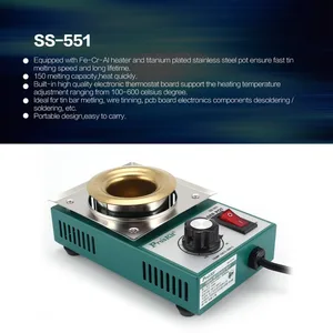 Proskit 150 Вт паяльник Оловянная плавильная Пайка и Распайка печи для ванны 100-600 градусов быстрый нагрев Регулируемый температурный сварочный инструмент