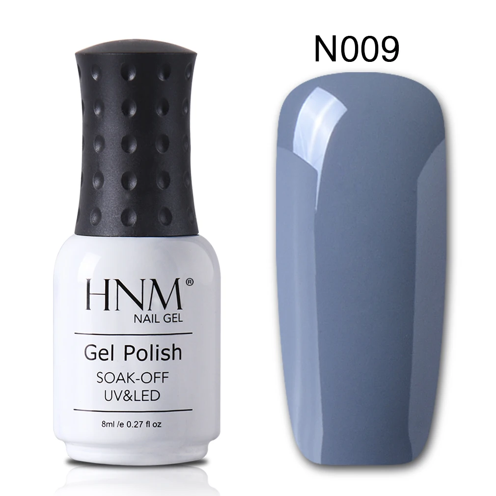 gray 009 HNM 8 мл Гель-лак для ногтей Чистый Розовый Цвет замачиваемый УФ светодиодный лак для нейл-арта Полупостоянный Гибридный Гель-лак базовое верхнее покрытие - Цвет: gray 009