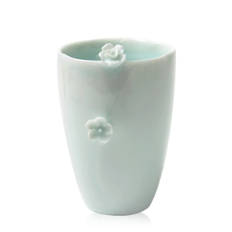 Рельефная 3D чашка с цветами креативные кружки для творчества воды молока кофе