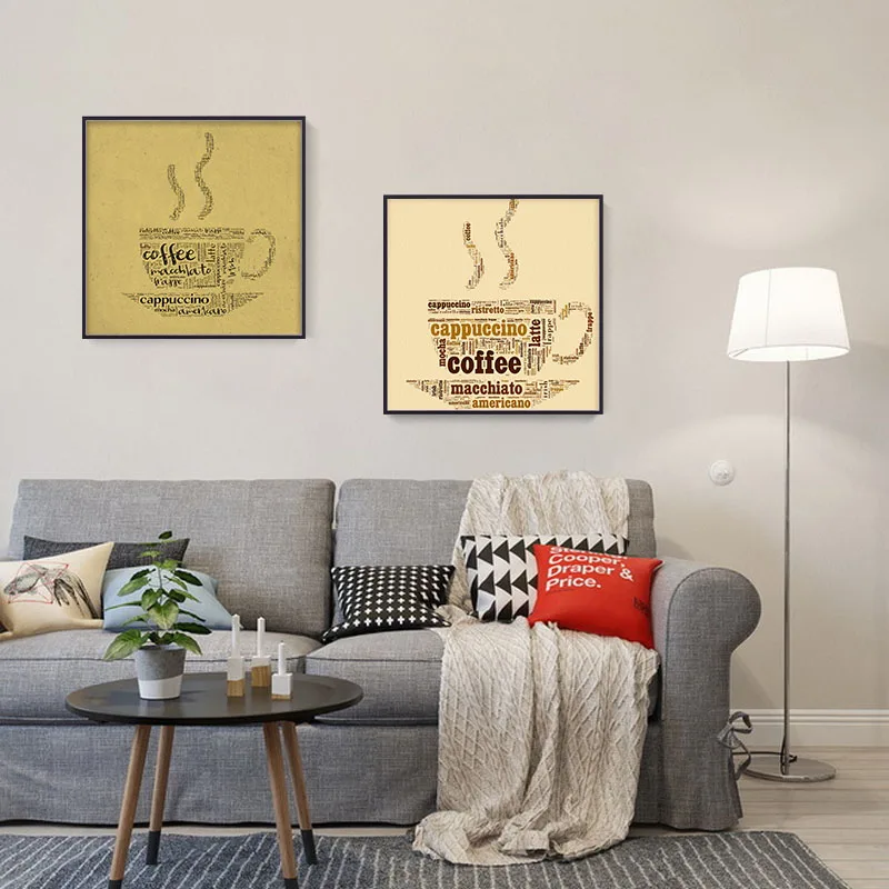 Абстрактный капучино кофейная чашка печатная картина холст художественный