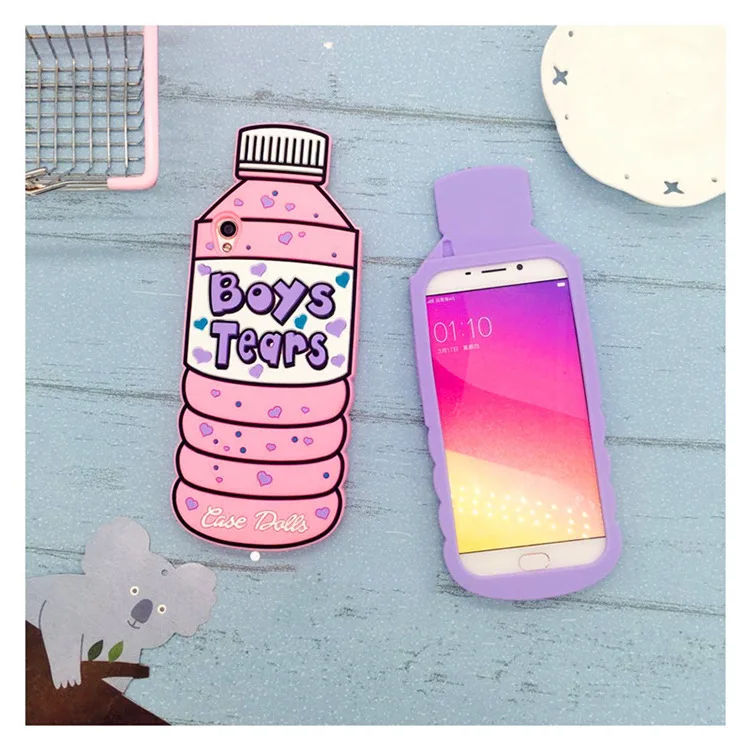 3D мультфильм бутылка воды Любовь мороженое чехол для телефона iPhone 6 6s 7 8 Plus X Xs Max XR