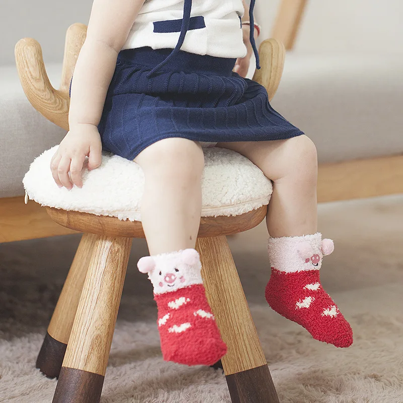 Детские Нескользящие носки для мальчиков и девочек 10 см на весну зиму с