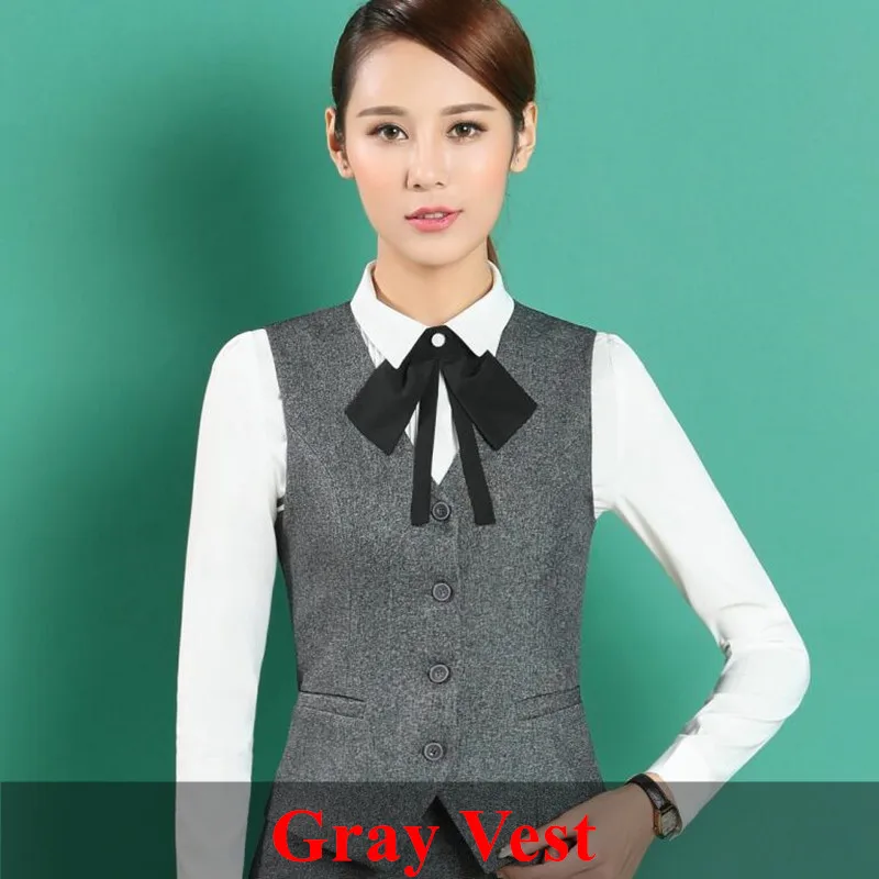 Gray vest Высокое качество женский полосатый жилет Новое поступление осенняя одежда для офиса Дамская мода размера плюс Рабочая одежда - Цвет: Gray vest