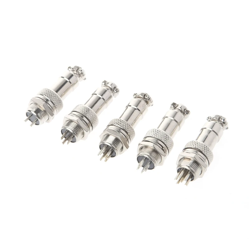 

2Pcs Aviation Plug Male & Female Wire Panel Metal Connector 12mm 2/3/4/5/6 Pin GX12