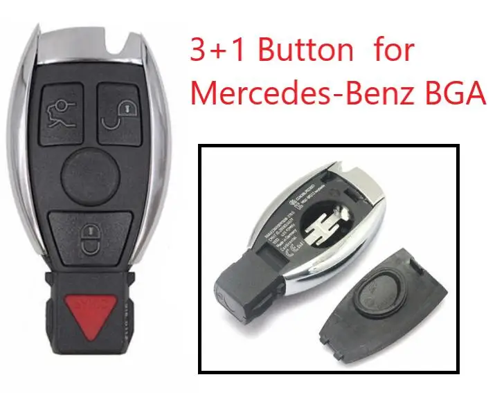 Для Mercedes Benz BGA 3 + 1 кнопки смарт ключ чехол в виде ракушки зажим аккумулятора
