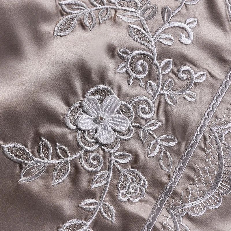 Luxury Bedding Set embroidery Bed champagne Sheet two-sided Duvet Cover Queen King Size Linen | Дом и сад