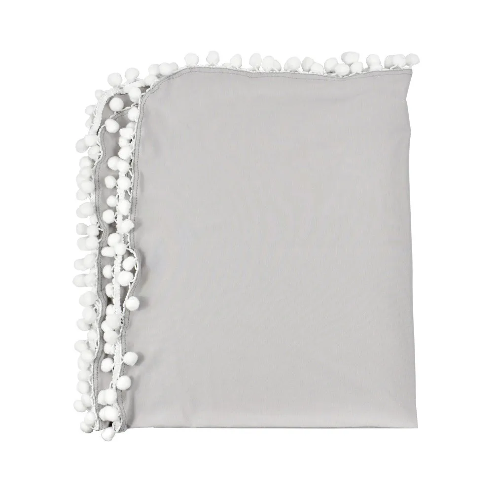 Одеяло для новорожденных с меховым помпоном и кисточкой|Хлопчатобумажные