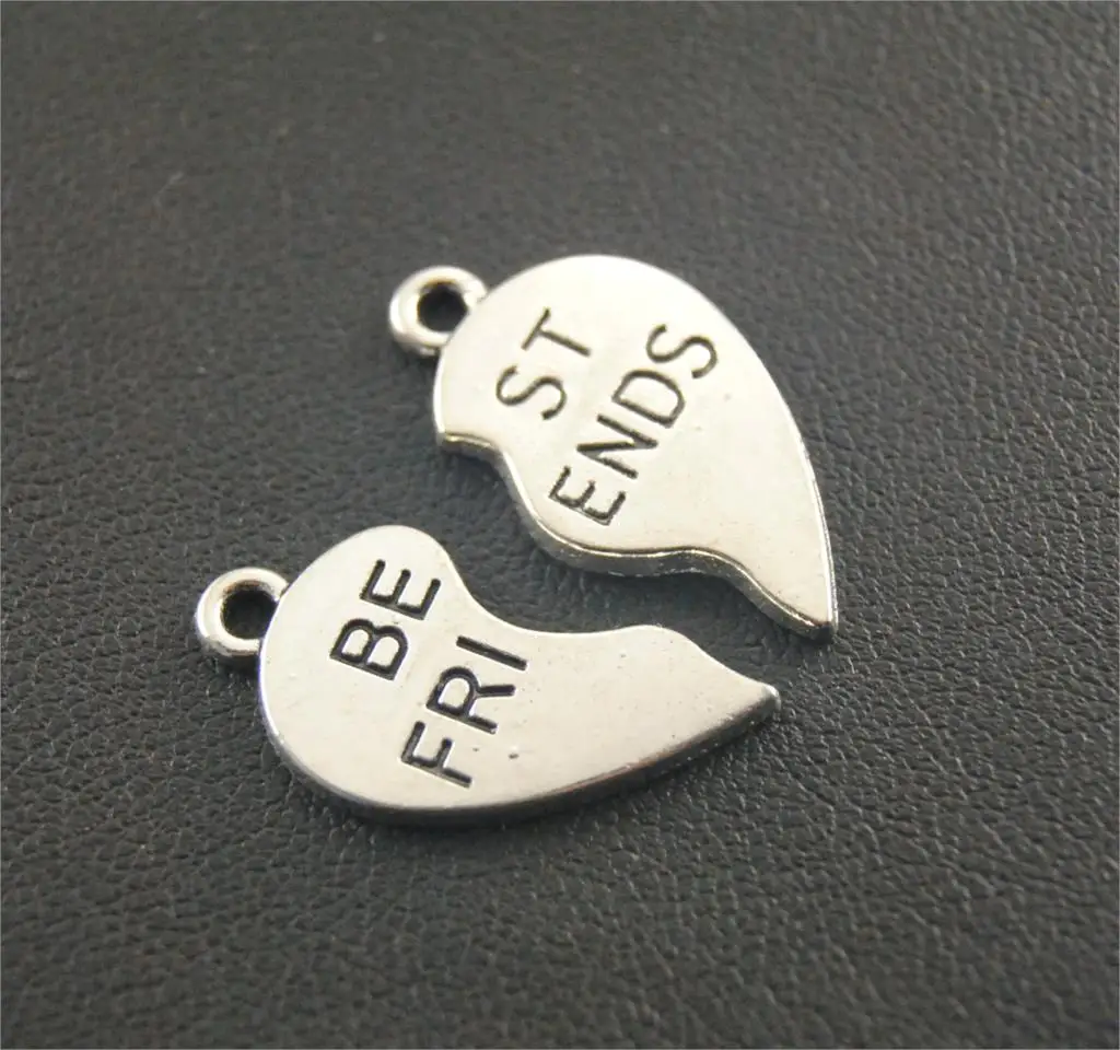 Пазл Лучшие друзья серебряного цвета 23x24 мм A152 5 комплектов|puzzle piece charm|puzzle piecesantique