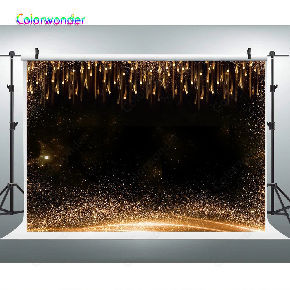 Фон для фотосъемки Фоны Золотой горошек с порошковым 7x5ft черный звездное небо