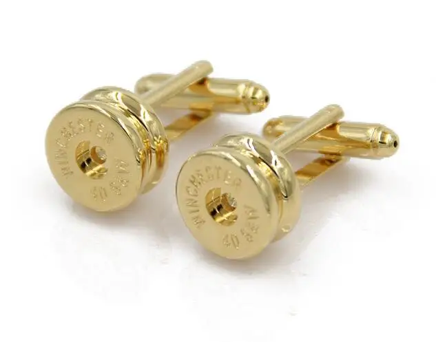 10pairs/lot Copper Bullet Cuff links Gold Plating Cufflinks Shirt Cuff Button Men's Jewelry Accessory Party Gift Wholesale