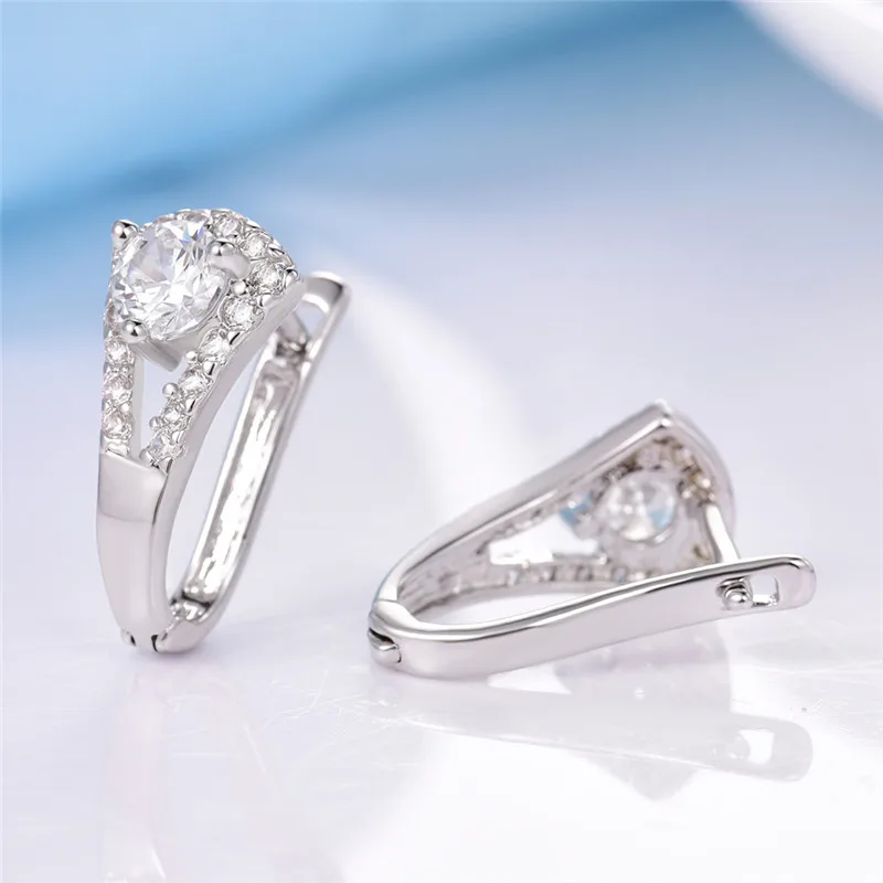 Женские серьги-кольца GULICX серьги золотого цвета с белым кубическим цирконием