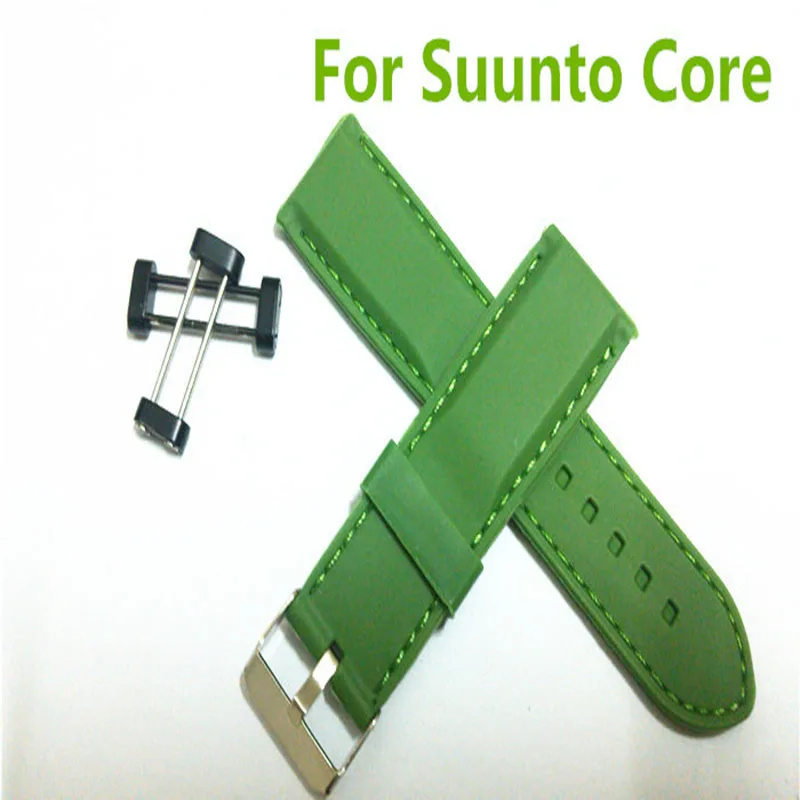 T-AMQ 24 мм зеленый мягкий резиновый силиконовый ремешок для Suunto Core передача ремешка