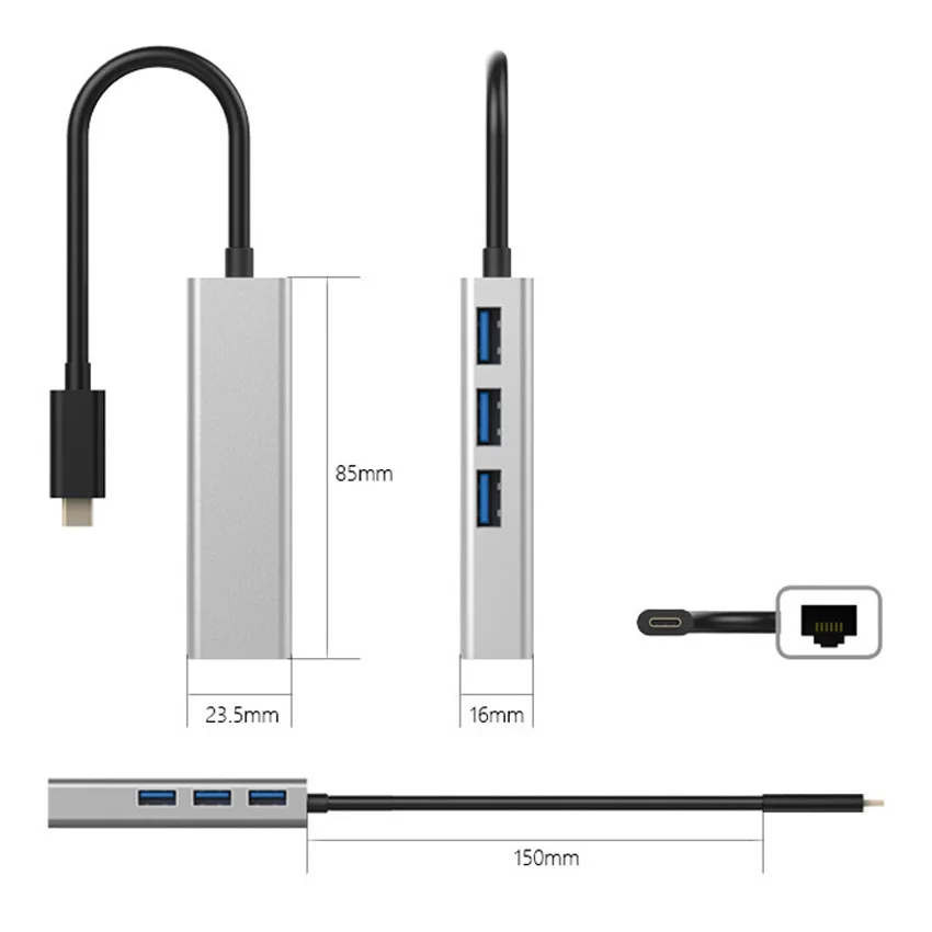 Док станция USB Type c для 3 0 RJ45 Высокоскоростная передача данных хаб MacBook Samsung Galaxy S8 S9