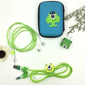 Милый мультяшный usb кабель протектор для Наушников набор с кабелем Стикеры