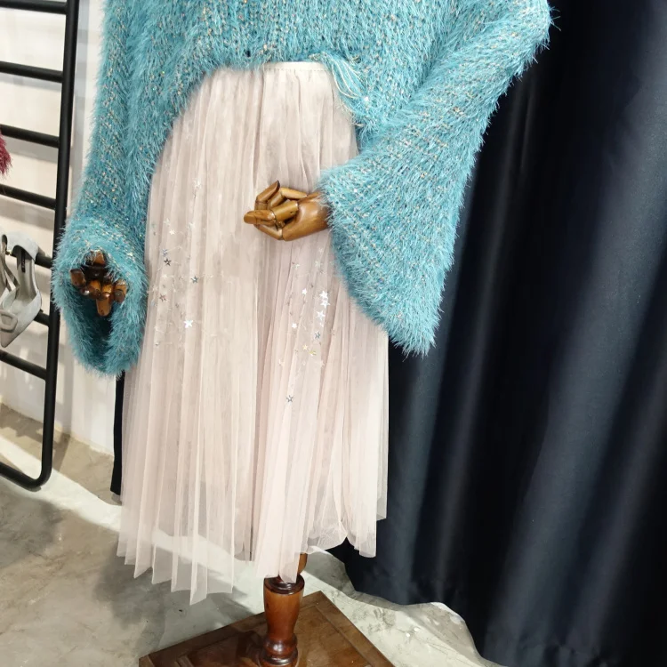 Cakucool сетчатая юбка в складку украшенные блестками и звездами элегантные