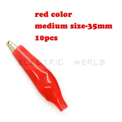 10pcs-35mm-red Крокодил зажим 28 мм 35 мм 45 мм G98 Электрический зажим для тестирования зонда метр Черный и красный с пластиковым ботинок металлический зажим аллигатора - Цвет: 10pcs-35mm-red
