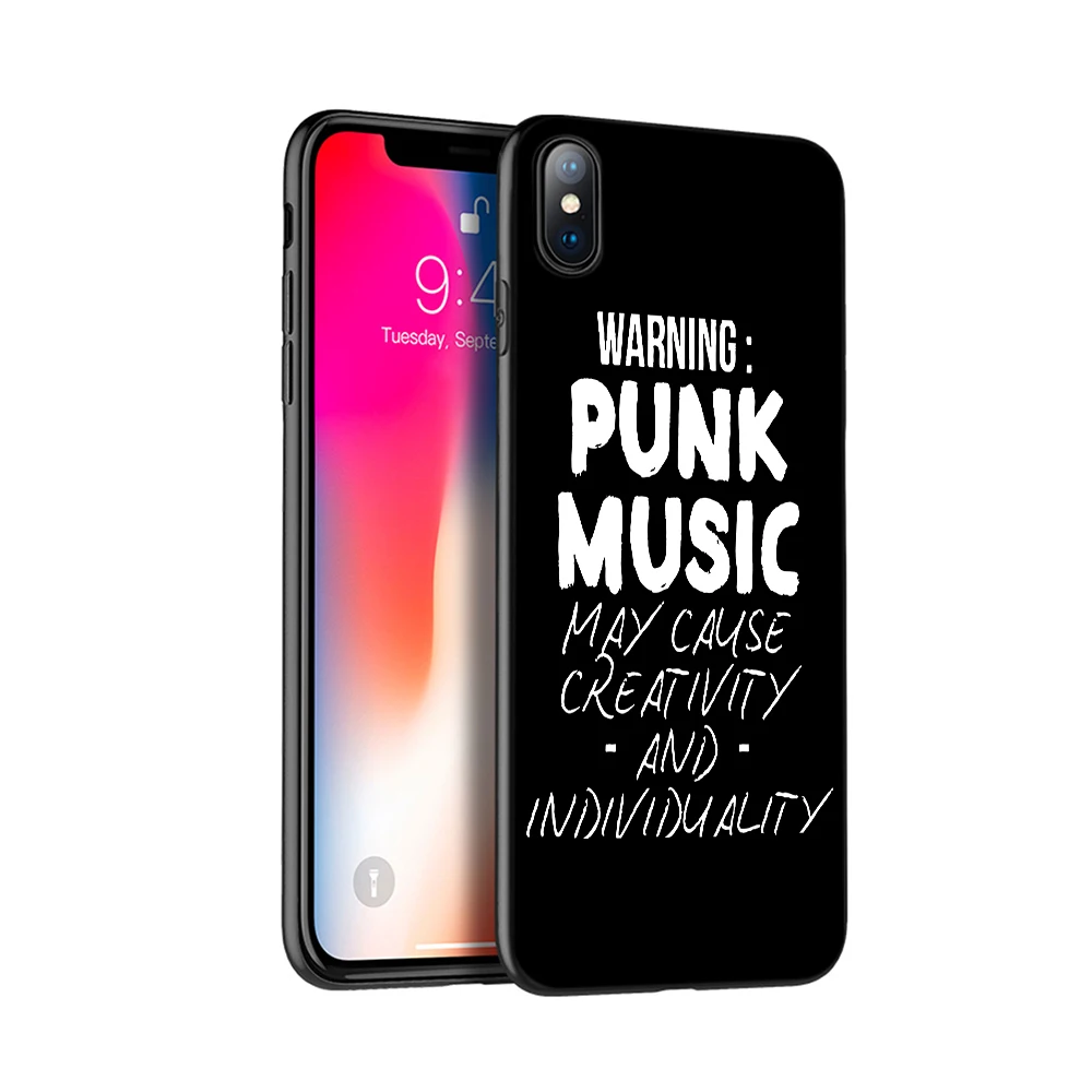 Черный чехол из ТПУ для iphone 5 с силиконовым покрытием 6 6s 7 8 plus x 10 XR XS 11 pro Max панк
