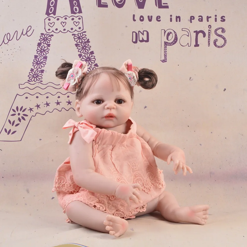 Новый стиль 23' 57 см Reborn baby girl полный силиконовый корпус куклы реалистичные дети