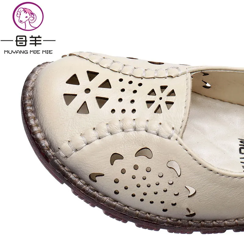 Сандалии женские из натуральной кожи мягкие босоножки на плоской подошве