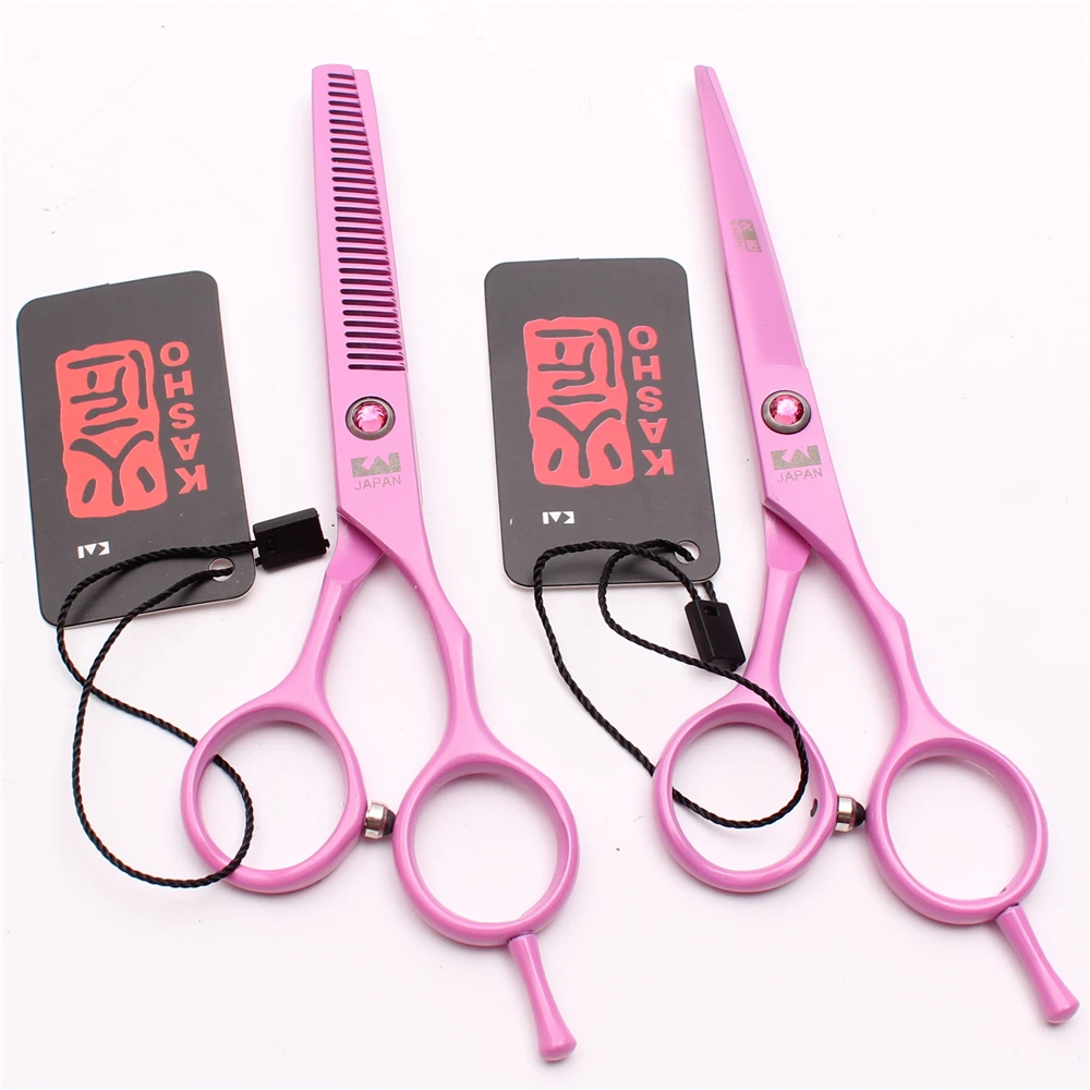 2Pcs H1013 5.5&quot 16cm Kasho JP Steel Cut Hair Cutting Shears Thinning Scissors Professional Hairdresser's Clippers | Красота и