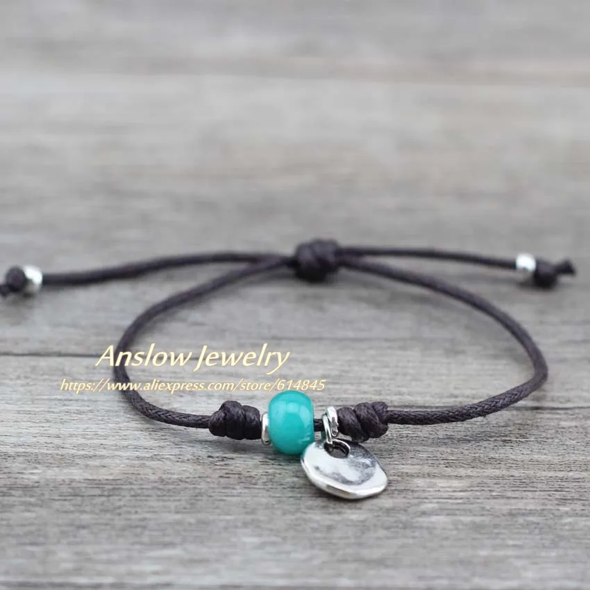Peacock blue Anslow милый Романтический корейский Pulseiras Masculinas кожаный браслет для женщин браслеты дружбы подарок на день матери LOW0492LB - Окраска металла: Peacock blue