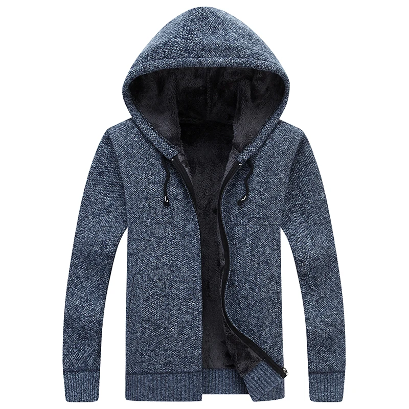 

Factory Direct Sale 2017 New Men's Solid Full Zipper Cardigan Warm Sweater Coat