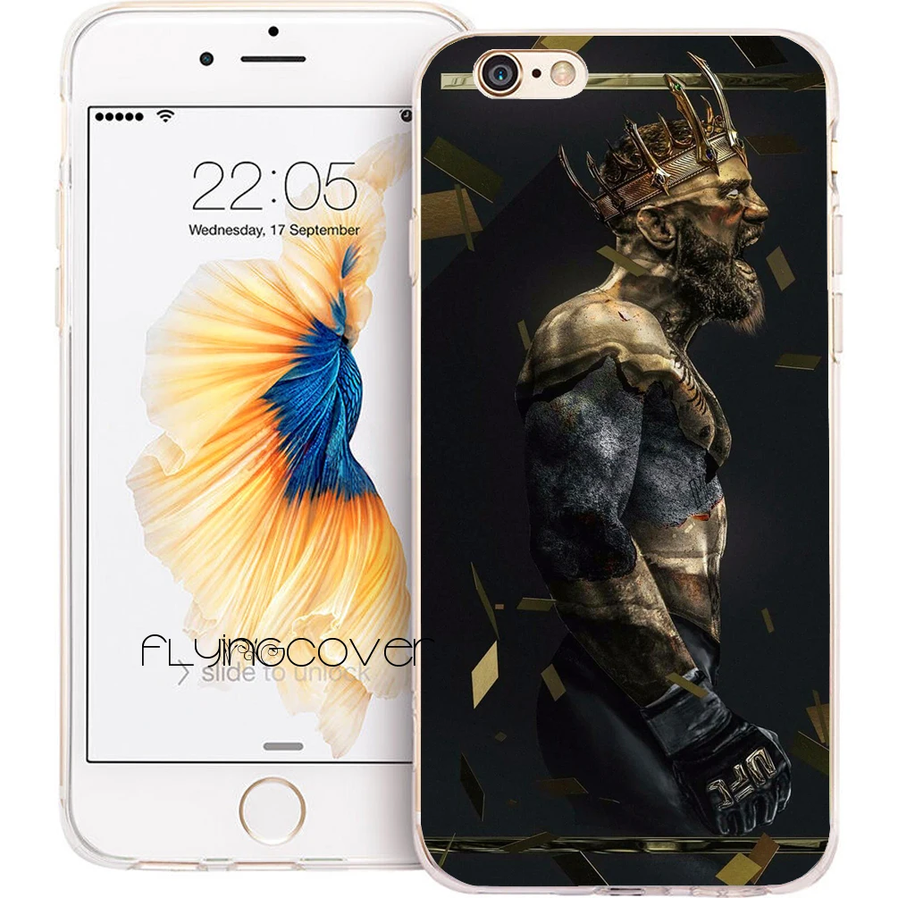 Капа Конор Макгрегор Золотой Король телефонные чехлы для iphone 10x7 8 6 S Plus 5s 5 SE 5C 4S 4 iPod