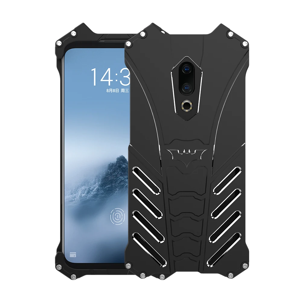 Противоударный металлический чехол для Meizu 16th Plus 16 X Жесткий Чехол теплоотвод алюминиевый сплав корпус спортивный супергерой+ ремни+ подставка