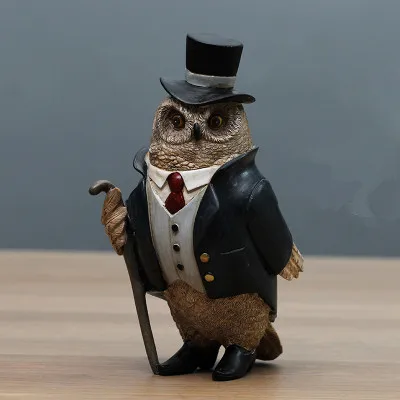 Стиль Северной Европы смоляный джентльмен Лось и сова - Цвет: Owl