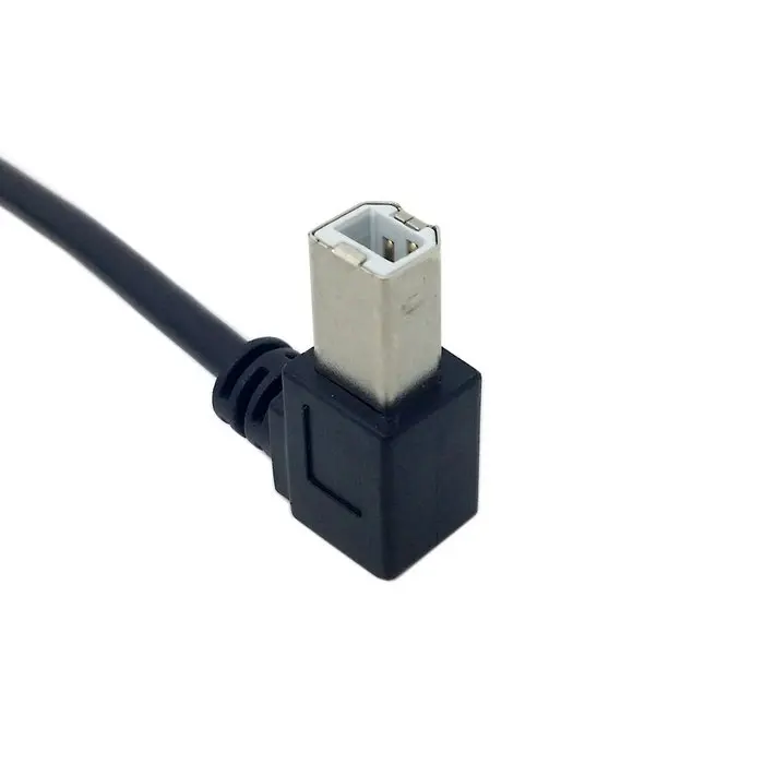 Кабель USB 2 0 A папа B левый угол 90 градусов для принтера сканера жесткого диска 50