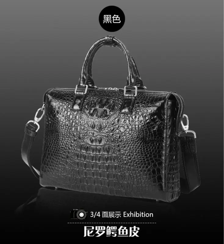 Мужская сумка через плечо из натуральной кожи аллигатора деловая крокодиловой