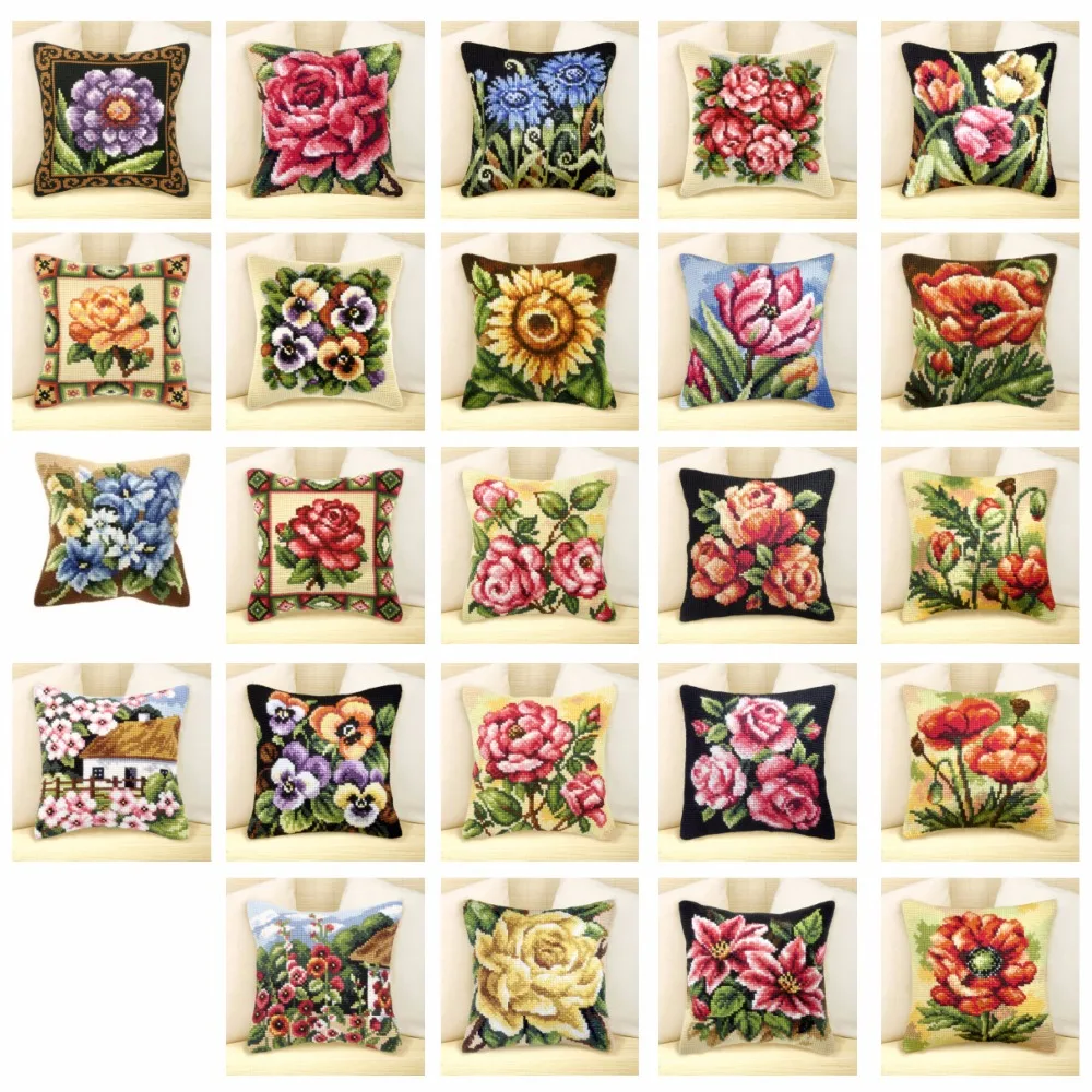 

Коврик для подушки с животными, вышивка крестиком, подушка с гобеленом дюйма, 42 см на 42 см