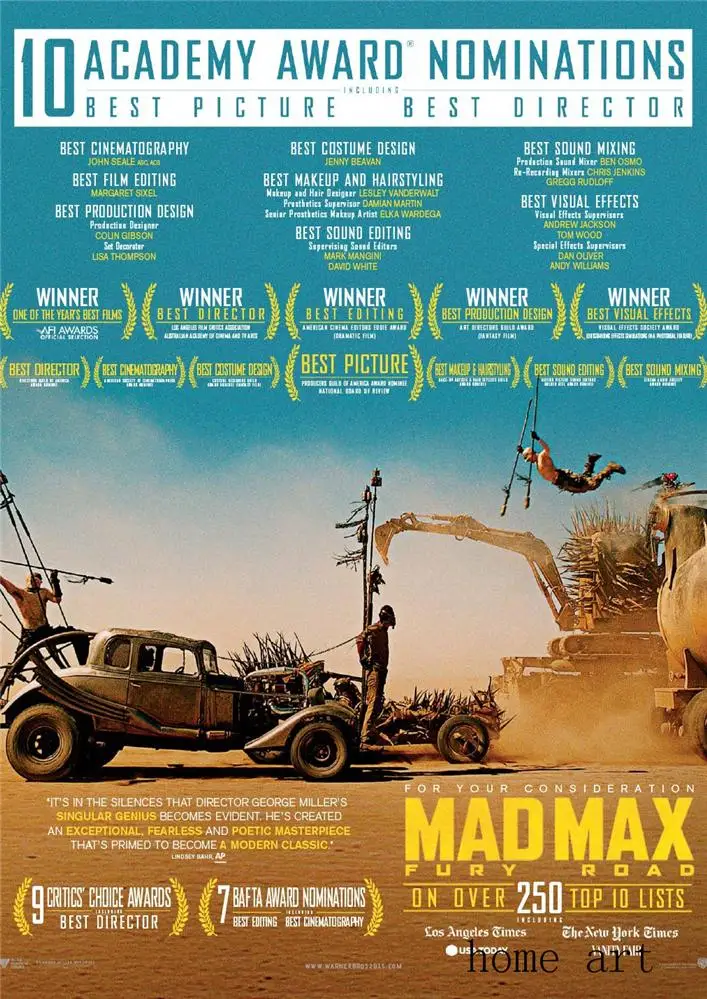 Плакат Mad Max наклейки на стену с прозрачным изображением украшение для дома