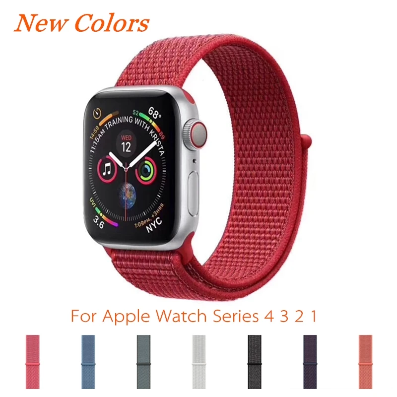 Спортивный ремешок для Apple Watch Band 4 3 44 мм 42 iWatch 2 1 40 38 аксессуары новый цветной