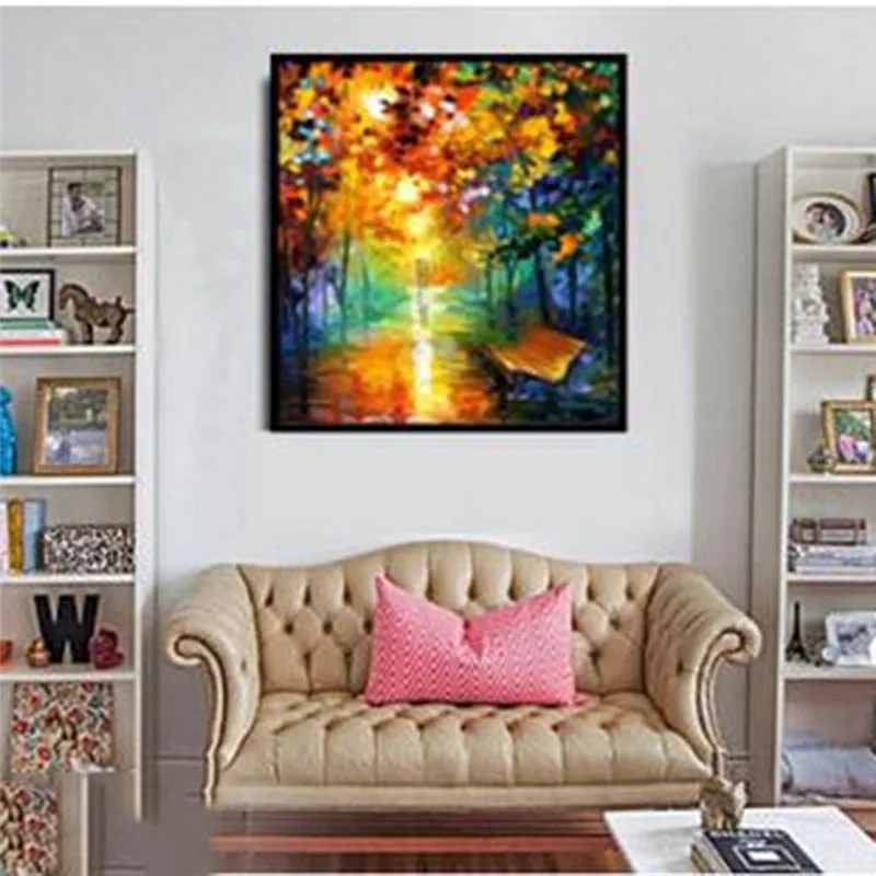 Масло Холст волшебный куб Круглый Алмаз дождливая ночь Алмазная картина Вышивка