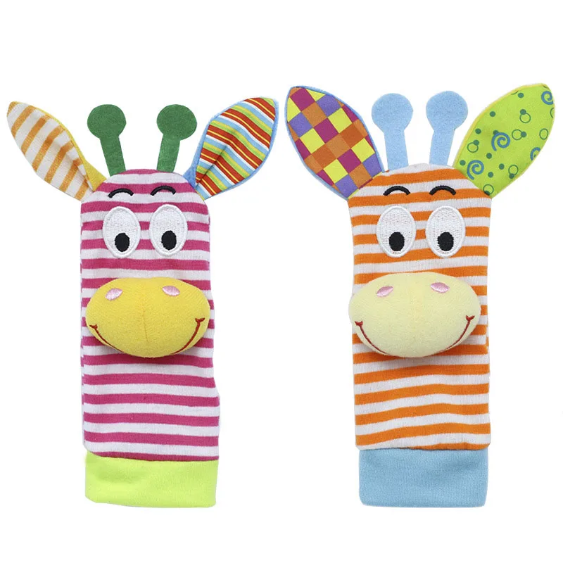 deer sock 2pcs Детские игрушки bebe Погремушки/носки 2 шт/комплект может сделать звук Милые Игрушки для маленьких мальчиков детские игрушки Висячие Раннее Обучение Образование - Цвет: deer sock 2pcs